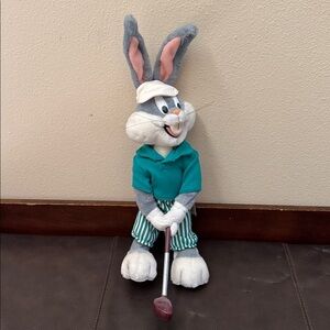 NWT Vintage 1993 Warner Bros. Looney Tunes Bugs Bunny Golfer Plush Toy